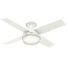 Load image into Gallery viewer, Hunter Dempsey Indoor Low Profile Ceiling Fan with LED Light and Remote Control, 44&quot;, White

