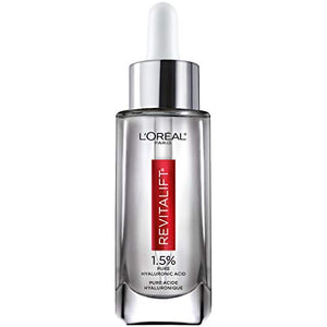 Hyaluronic Acid Serum for Skin, L'Oreal Paris Skincare Revitalift Derm Intensives 1.5% Pure Hyaluronic Acid Face Serum, Hydrates, Moisturizes, Plumps Skin, Reduces Wrinkles, Anti Aging Serum, 1 Oz