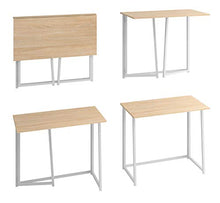 Load image into Gallery viewer, 4NM Folding Desk, No-Assembly Small Computer Desk Home Office Desk Foldable Table Study Writing Desk Workstation for Small Space Offices
