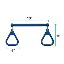 Load image into Gallery viewer, Jungle Gym Kingdom Swing Sets for Backyard, Monkey Bars &amp; Swingset Accessories - Set Includes 18" Trapeze Swing Bar &amp; 48" Heavy Duty Chain with Locking Carabiners - Outdoor Play Equipment (Blue)

