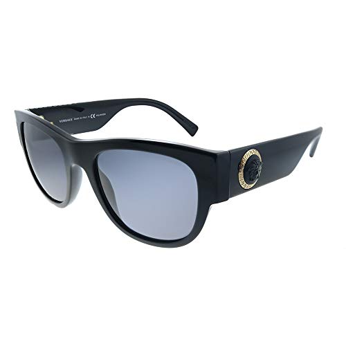 Versace VE 4359 GB1/81 Black Plastic Square Sunglasses Grey Polarized Lens
