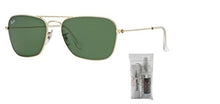 Load image into Gallery viewer, Ray Ban RB3136 CARAVAN 001 55M Arista/Crystal Green Sunglasses For Men For Women
