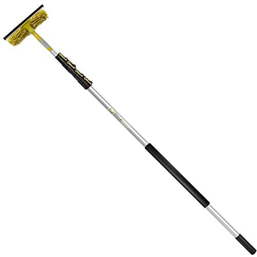 DOCAZOO DocaPole 6-24 Foot Extension Pole + Squeegee & Window Washer Combo // Telescopic Pole for Window Cleaning // Includes 3 Sizes of Squeegee Blades