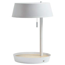 Load image into Gallery viewer, Amazon Brand – Rivet Modern Table Lamp with USB and Bulb, 18&quot;H, White
