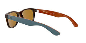 Ray-Ban RB2132 New Wayfarer Square Sunglasses, Matte Havana/B-15 Brown, 55 mm