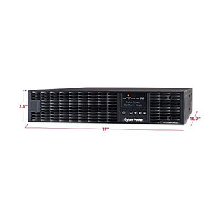 CyberPower OL1500RTXL2U Smart App Online UPS System, 1500VA/1350W, 8 Outlets, 2U Rack/Tower