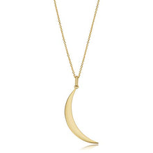 Load image into Gallery viewer, Kooljewelry 14k Yellow Gold Crescent Moon Pendant Cable Chain Necklace (18 inch)
