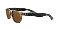 Load image into Gallery viewer, Ray-Ban unisex adult Rb2132 New Wayfarer Polarized Sunglasses, Gold Frame/Brown B-15XLT Lens, 55 mm US
