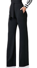 Load image into Gallery viewer, Women's High Waisted Pants Plain Slim Straight Wide Leg Pants Trousers with Belt
