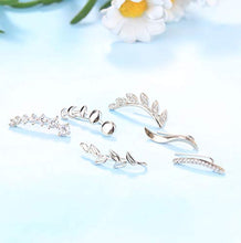 Load image into Gallery viewer, HANPABUM 6Pairs Ear Cuff Earrings for Women Ear Crawler Earrings Climber Earrings Pierced Ears Cubic Zirconia Silver Rose Gold
