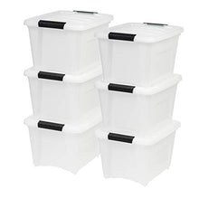 Load image into Gallery viewer, IRIS USA TB-17 19 Quart Stack &amp; Pull Box, Multi-Purpose Storage Bin, 6 Pack, Pearl

