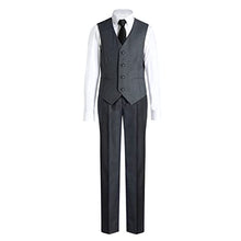 Load image into Gallery viewer, Almighty Magic Boy's Formal Suits 5 Pieces Slim Fit Suit Set Dresswear Ring Bearer Outfit Dark Gray
