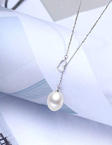 BOOSCA Pearl Jewelry for Women 925 Sterling Silver Pendant Necklace Gifts for Her Empty Heart