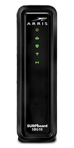 ARRIS SURFboard SBG10 DOCSIS 3.0 Cable Modem & AC1600 Dual Band Wi-Fi Router, Approved for Cox, Spectrum, Xfinity & others (black)