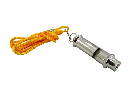 Deluxe Metal Train Conductor Whistle with Lanyard, Silver, One Size ...