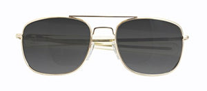 CampCo Humvee HMV-57B-GOLD Polarized Bayonette Style Military Sunglasses with Gray Lens and Gold Frame, 57mm