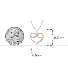 Load image into Gallery viewer, 10K Rose Gold Diamond Infinity Heart Pendant Necklace for Women (1/20 ct), 18”

