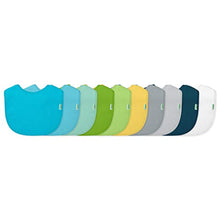 Load image into Gallery viewer, green sprouts Stay-Dry Baby Bibs (10 Pack) Waterproof Protection, Adjustable Hook-&amp;-Loop Closure, Machine Washable

