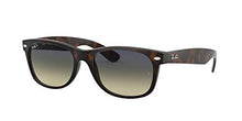 Load image into Gallery viewer, Ray-Ban RB2132 New Wayfarer Square Sunglasses, Matte Havana/Polarized Green Gradient Blue, 55 mm
