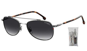 Carrera CA224/S 06LB/9O 58M Ruthenium/Dark Grey Gradient Aviator Sunglasses For Men For Women+FREE Complimentary Eyewear Care Kit