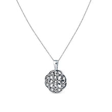 Load image into Gallery viewer, Charmsy Sterling Silver Jewelry Light-Weight Antique Celtic Knot Charm Pendant with Cable Chain for Women 26 MM
