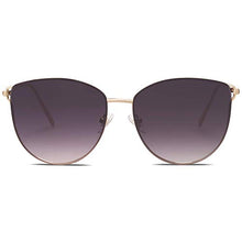 Load image into Gallery viewer, SOJOS Mirrored Flat Lens Fashion Sunglasses for Women SJ1085 with Gold Frame/Gradient Grey Lens
