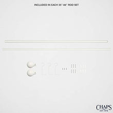 Load image into Gallery viewer, Chaps Ball ¾” Diameter Window Curtain Rod and Finial Set, 35"-66", Off White

