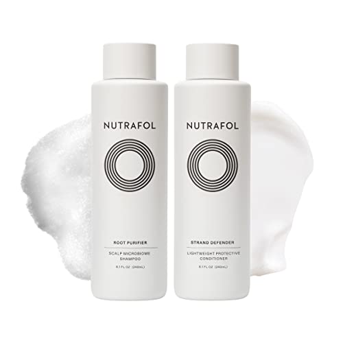 Nutrafol Clinically Effective Root Purifier Scalp Shampoo and Strand Defender Conditioner to Deeply Cleanse and Defend Hair From Damage