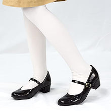 Load image into Gallery viewer, WIKENCY Girls Dress Shoes Mary Jane Shoes for Girls Princess Wedding Party Flower Girl School Shoes Low Heel Flats for Little/Big Kids Black 4 US Big Kid
