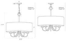 Load image into Gallery viewer, Kira Home Quinn 21" Traditional 5-Light Chandelier + White Linen Drum Shade, Oil-Rubbed Bronze Finish
