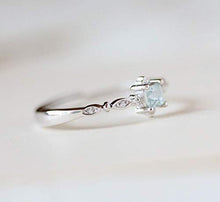 Load image into Gallery viewer, Greendou Fashion Jewelry 925 Sterling Silver Dainty Blue Crystal Ring for Women Simple Style Square Engagement Finger Ring Ladies Fashion Jewelry (6)
