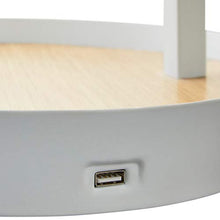 Load image into Gallery viewer, Amazon Brand – Rivet Modern Table Lamp with USB and Bulb, 18&quot;H, White
