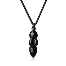 Load image into Gallery viewer, COAI Prayer Black Obsidian Vajra Buddha Pendant Necklace
