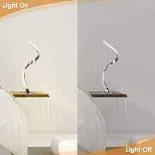 Load image into Gallery viewer, Albrillo Spiral Design LED Table Lamp - Dimmable Desk Lamp Touch Button, Warm White 3000K Bedside Lamps of Stainless Steel, 1.5m Cable, 5W 450LM Nightstand Lamps, for Bedroom, Office, Living Room

