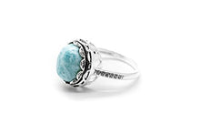 Load image into Gallery viewer, Larimar Gemstones with 925 Sterling Silver Ring Jewelry for Women
