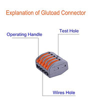Load image into Gallery viewer, Glutoad Lever Wire Connectors. 60 Pcs Compact Splicing Wire Connectors, 2 3 5 Port Electrical Connectors Assortment Kit for Quick Connect 28-12 AWG Wires

