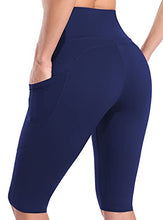 Load image into Gallery viewer, SOCIALA Womens High Waist Biker Shorts with Pockets 12" Workout Running Short Navy
