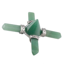 Load image into Gallery viewer, mookaitedecor Green Aventurine Pyramid Energy Generator with 4 Healing Crystal Points Stone for Chakra Reiki Balancing Meditation
