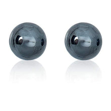 Load image into Gallery viewer, AVORA 925 Sterling Silver 6mm Hematite Ball Stud Earrings
