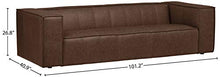 Load image into Gallery viewer, Amazon Brand – Rivet Thomas Genuine Leather Modern Sofa Couch, 101.2"W, Chestnut
