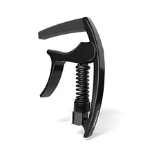Load image into Gallery viewer, D’Addario NS Tri-Action Capo, Black – For 6-String Electric and Acoustic Guitars – Micrometer Tension Adjustment for Buzz-Free, In-Tune Performance - Single Hand Use – Integrated Pick Holder
