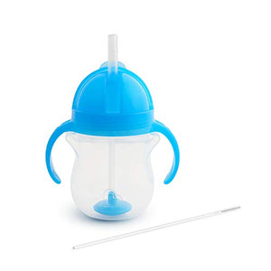 Munchkin Any Angle Click Lock Weighted Straw Trainer Cup, Blue, 7oz