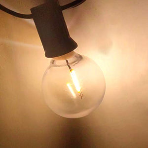 G40 Led Replacement Light Bulbs, E12 Screw Base Shatterproof LED Globe Bulbs Light for Outdoor String Lights,1Watt Equvalent to 5 Watt Incandescent Bulbs,Warm White, 25Pack