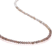 Load image into Gallery viewer, NirvanaIN 1 Strand Necklace, Chocolate Moonstone Necklace with White Moonstone, Sterling Silver Necklace, Beaded Necklace, Moonstone Beads Necklace
