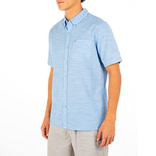 Load image into Gallery viewer, Hurley Men&#39;s One and Only Textured Short Sleeve Button Up, blue ox, XL
