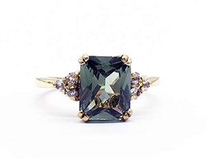 Green Tourmaline Ring - Statement Ring - Gold Ring - Engagement Ring - Rectangle Ring - Cocktail Ring - Gemstone Ring