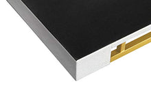 Load image into Gallery viewer, Home Redefined Modern Elegant 18"x12" Rectangle White Glossy Shagreen Decorative Ottoman Coffee Table Perfume Living Room Kitchen Serving Tray with Gold Polished Metal Handles for All Occasion's
