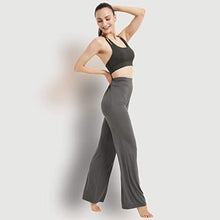 Load image into Gallery viewer, FELEMO Boot-Cut Bootleg Yoga Pants for Women Loose Fit Long Office Dress Pants Tummy Control Loose Fit Casual Work High Waist Flare Lounge Pants Lightweight Leggings Sweatpants, Dark Grey XL
