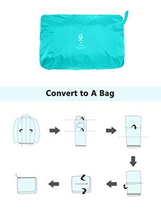 Little Donkey Andy Women's Lightweight Waterproof Cycling Running Rain Jacket, Packable Windbreaker Fall Jacket Light Blue Size M