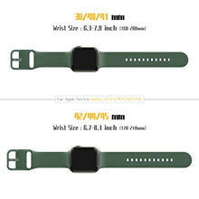 Load image into Gallery viewer, Adepoy Compatible with Apple Watch Bands 41mm 40mm 38mm, Soft Silicone Sport Wristbands Replacement Strap with Classic Clasp for iWatch Series SE 7 6 5 4 3 2 1 for Women Men, Clover 38/40/41mm

